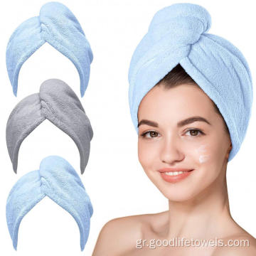 Γρήγορη ξηρή turbans microfiber salon μαλλιά wrap πετσέτα